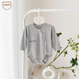 Body chip dài tay sơ sinh Happy Petit Bamboo mềm mát co giãn, bodysuit cài lệch cho bé sơ sinh Newborn - 9 tháng 9
