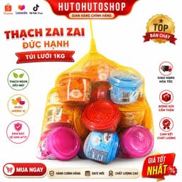 Thạch Zai Zai Đức Hạnh Túi Lưới 1kg Mix Nhiều Vị - Thạch Ly Ăn Liền Dai Giòn Mát Lạnh - Hàng Chính Hãng | Hutohuto 1