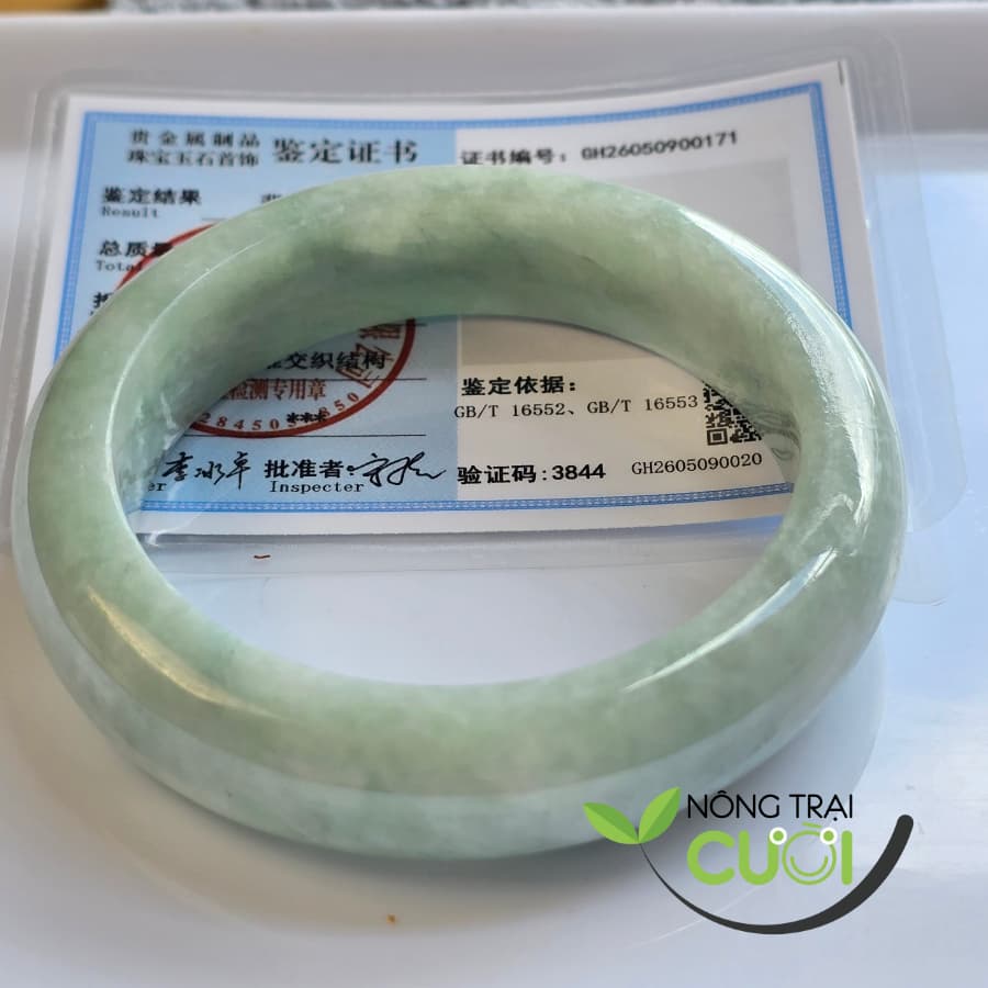Vòng Cam Thach Xanh Táo Type A , ni 50.1mm 0171 (lỗi nhẹ) - Nông Trại Cười