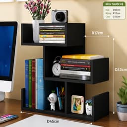 Kệ, giá sách gỗ để bàn 3U (45cm x 43cm x 17cm) nhiều màu LUX19 5