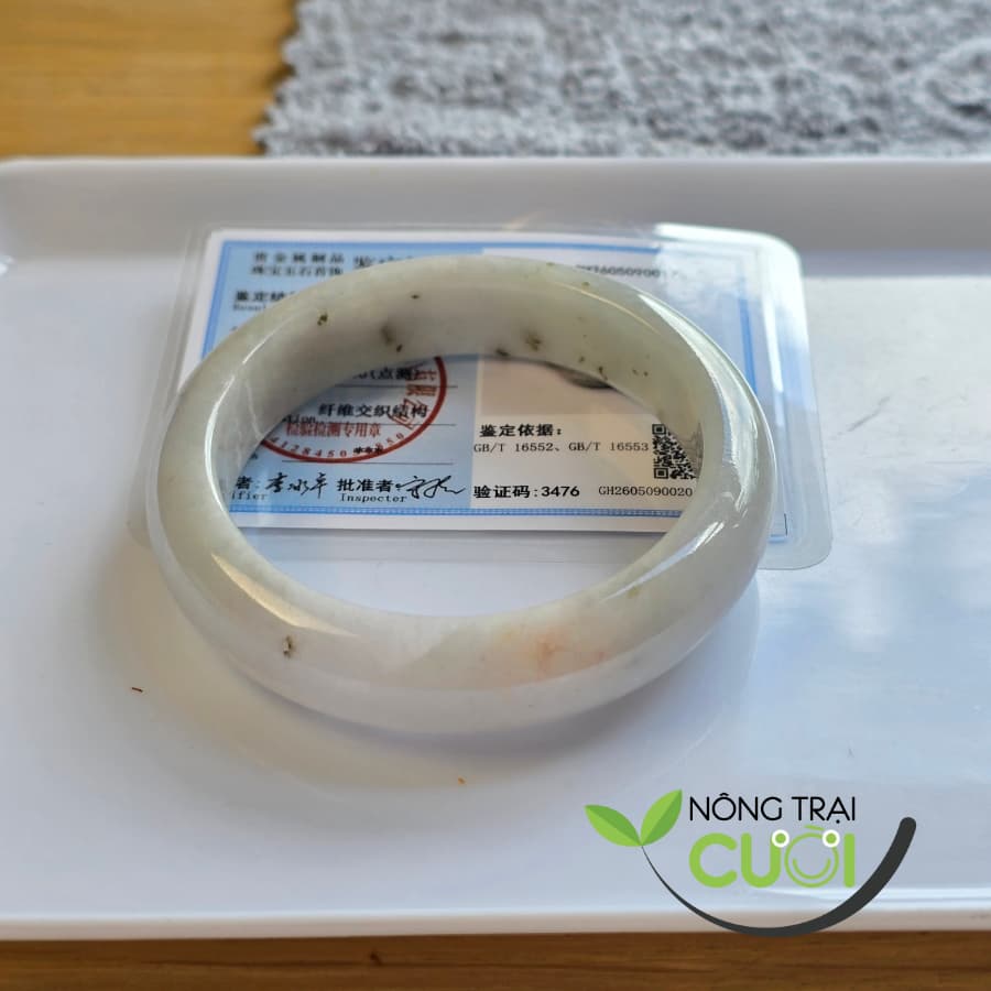 Vòng Cam Thach Trắng Phớt Hồng Tím type A,  ni 51.1mm 3476 - Nông Trại Cười