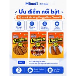 Xương Gặm DoggyMan Chewell Cho Chó | Da Bò Cuốn Thịt Gà Vịt Gan, Đùi Gà ,Cốt Lết Nhai Làm Sạch Răng 9