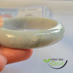 Vòng Cam Thach Trắng Phớt Xanh Táo type A ni 50.6mm 6926 - Nông Trại Cười 3