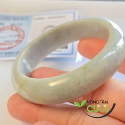 Vòng Cam Thach Trắng Phớt Xanh Táo type A ni 50.6mm 6926 - Nông Trại Cười 4