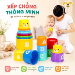Đồ chơi tháp chồng 9 tầng giúp bé phát triển kĩ năng và hạn chế tiếp xúc với điện thoại, tivi 3