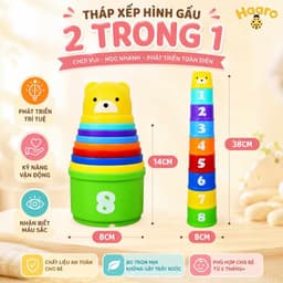 Đồ chơi tháp chồng 9 tầng giúp bé phát triển kĩ năng và hạn chế tiếp xúc với điện thoại, tivi 2