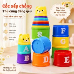 Đồ chơi tháp chồng 9 tầng giúp bé phát triển kĩ năng và hạn chế tiếp xúc với điện thoại, tivi 6