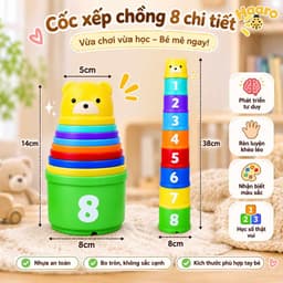 Đồ chơi tháp chồng 9 tầng giúp bé phát triển kĩ năng và hạn chế tiếp xúc với điện thoại, tivi 5