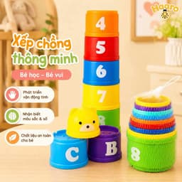 Đồ chơi tháp chồng 9 tầng giúp bé phát triển kĩ năng và hạn chế tiếp xúc với điện thoại, tivi 4