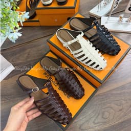 [ Giày Dép Huyền My ] Sục rọ nữ da mềm đế bệt hàng cao cấp full hộp - Ph18 1