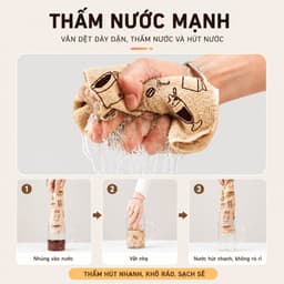 Khăn Lau Bếp Đa Năng Kháng Khuẩn,Cuộn Khăn Siêu Thấm Hút Dầu Mỡ, Không Xơ Vải, Tái Sử Dụng 4