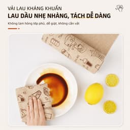 Khăn Lau Bếp Đa Năng Kháng Khuẩn,Cuộn Khăn Siêu Thấm Hút Dầu Mỡ, Không Xơ Vải, Tái Sử Dụng 2