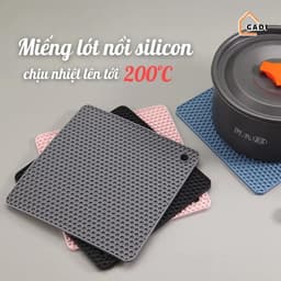 Miếng lót silicon cách nhiệt cao cấp, lót xong nồi nhà bếp, tấm lót chống xước bếp chịu nhiệt 3