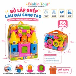 Đồ Chơi Xếp Hình Mầm Non Cho Bé Có Túi Xách, Bộ Lắp Ghép Cho Bé 3 - 5 Tuổi Hàng Việt Nam 1