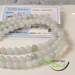 Chuỗi Quấn Tay Cam Thach Lục Đa Bảo type A, hạt 6.4mm, độ hoàn hảo cao - Nông Trại Cười 3