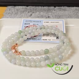 Chuỗi Quấn Tay Cam Thach Lục Đa Bảo type A, hạt 6.4mm, độ hoàn hảo cao - Nông Trại Cười 2
