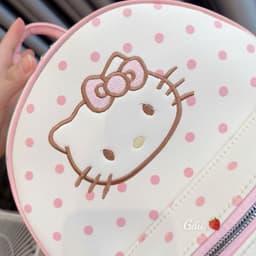 Balo đi học đi làm size 40 hoạ tiết mèo chấm bi thêu chữ nổi KODY KITY sieu xinh size to rộng đa năng tiện dụng 6