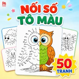 50 tranh nối số kèm tô màu cho bé, nhiều mẫu không trùng, giúp bé luyện số và tập tô sáng tạo - POMI 1