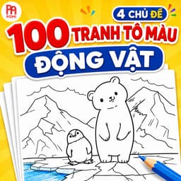 Combo 4 Set Tô Màu Động Vật 100 Trang – Thú Biển Nông Trại Vật Nuôi Thú Rừng – Bé Học Màu Sắc - Đồ chơi POMI 1