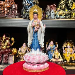 Tượng Phật quan âm bồ tát 3 mặt .in 3D . cao 27 cm. siêu nét. vẽ thủ công chi tiết 3