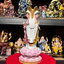Tượng Phật quan âm bồ tát 3 mặt .in 3D . cao 27 cm. siêu nét. vẽ thủ công chi tiết 1