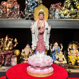 Tượng Phật quan âm bồ tát 3 mặt .in 3D . cao 27 cm. siêu nét. vẽ thủ công chi tiết 4