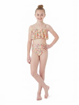 [14-16 Tuổi] Đồ Bơi Bikini Bé Gái Member's Mark 2 Mảnh Cao Cấp | Nhanh Khô, Co Giãn, Đi Biển Đi Bơi 1