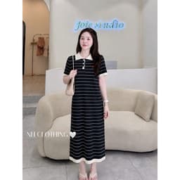 <Đầm Bầu Quynhanhhouse> (QC) Váy mongtoghi kẻ QC7132 freesz 2
