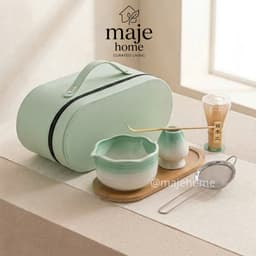 Bộ pha matcha 6 món kèm hộp da cao cấp. Bộ dụng cụ pha matcha đầy đủ làm quà tặng sang trọng - Majehome 5