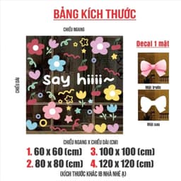 Sticker Dán Kính Trang Trí Cửa Sổ Nhiều Mẫu Cute - Decal Trang Trí Quán Cafe ,Tiệm Nail ,Phòng Ngủ Dễ Thương 7