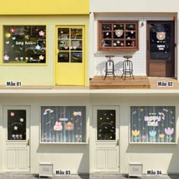 Sticker Dán Kính Trang Trí Cửa Sổ Nhiều Mẫu Cute - Decal Trang Trí Quán Cafe ,Tiệm Nail ,Phòng Ngủ Dễ Thương 2