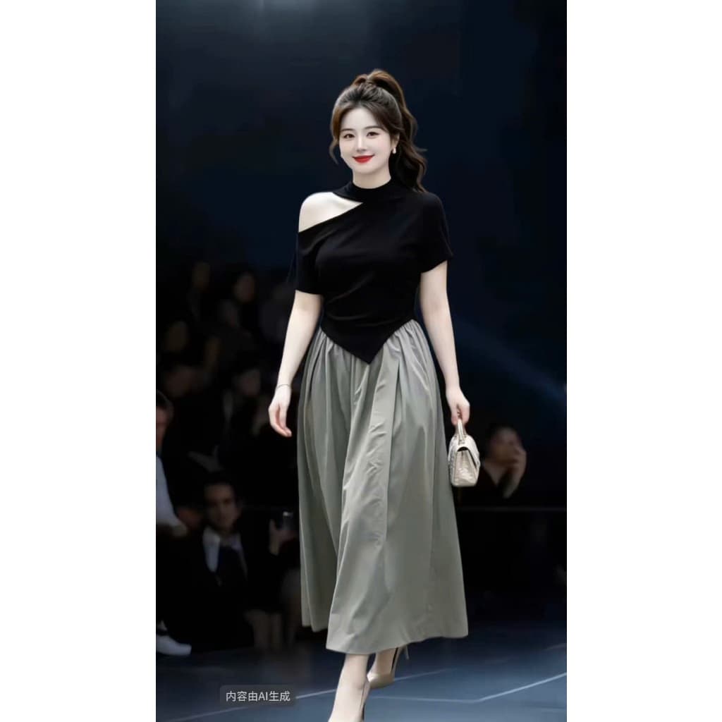 Áo Bigsize Nữ Tú Mỡ Thiết Kế Kiểu Cổ Cao Hở Vai Moni Đi Chơi Đi Tiệc Đủ Size 45-80kg AT0151