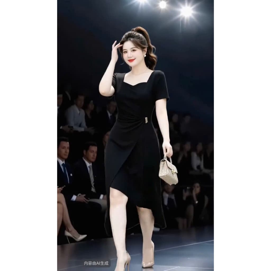 Đầm Bigsize Nữ Tú Mỡ Thiết Kế Kiểu Tà Chéo,Trẻ Trung Đi Làm Dạo Phố Đủ Size 45-80kg DA0514