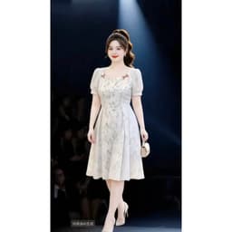 Đầm Bigsize Nữ Tú Mỡ Thiết Kế Kiểu Cổ Vuông Hoa Nhí,Trẻ Trung Đi Làm Dạo Phố Đủ Size 45-80kg DA0515 1