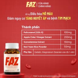 Hộp 30v - Viên Uống FAZ Ecogreen Hỗ Trợ Giảm Mỡ Máu, Điều Hòa Tim Mạch 2