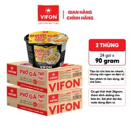 [COMBO SỐC] Combo 2 Thùng 24 Tô Phở Bò/ Phở Gà Thịt Thật VIFON 90gr Tiện Lợi và Đủ Dinh Dưỡng 4