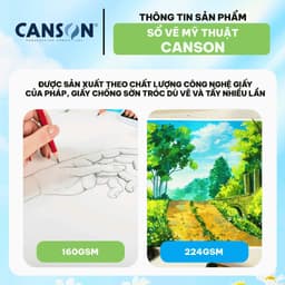 Sổ Vẽ Mỹ Thuật Canson Gáy Keo 160gsm/224gsm - Sketchbook Giấy Vẽ Cao Cấp Chính Hãng 2