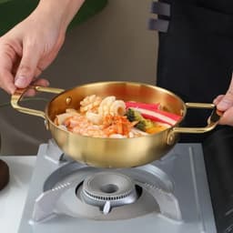 Nồi Nấu Mì Cay INOX Mạ Vàng 20cm Làm Nồi Lẩu, Xào Nướng Tại Bàn, Dùng Được Bếp Gas, Bếp Điện Bếp Từ 8