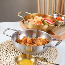 Nồi Nấu Mì Cay INOX Mạ Vàng 20cm Làm Nồi Lẩu, Xào Nướng Tại Bàn, Dùng Được Bếp Gas, Bếp Điện Bếp Từ 7