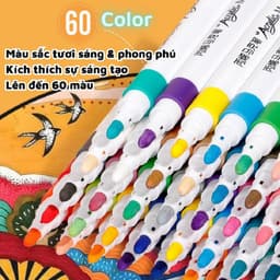 Hộp 60 Bút Màu Acrylic Maker Cao Cấp Chống Nước Màu Sắc Tươi Sáng Bút Màu Vẽ Trên Mọi Chất Liệu 2
