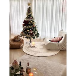 Thảm tròn lì bali trải sàn decor phòng ngủ, phòng khách sang trọng tinh tế,mặt in lì,không có lông 2