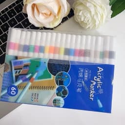 Hộp 60 Bút Màu Acrylic Maker Cao Cấp Chống Nước Màu Sắc Tươi Sáng Bút Màu Vẽ Trên Mọi Chất Liệu 8