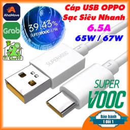 [Chính Hãng] Cáp OPPO SuperVOOC 2.0 Sạc Siêu Nhanh 6.5A 50W 65W 67W Type-C ZIN USB chân 2 tầng Lõi Vàng 1