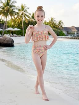[14-16 Tuổi] Đồ Bơi Bikini Bé Gái Member's Mark 2 Mảnh Cao Cấp | Nhanh Khô, Co Giãn, Đi Biển Đi Bơi 3