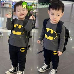 [10-29KG] Bộ Dài Tay Cho Bé Trai KIMCHIBABY Vải Cotton Cao Cấp 190gsm Họa Tiết Siêu Nhân, Đồ Bộ Cho Bé Mặc Nhà KD605 3