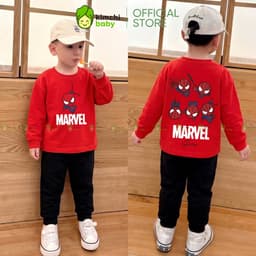 [10-29KG] Bộ Dài Tay Cho Bé Trai KIMCHIBABY Vải Cotton Cao Cấp 190gsm Họa Tiết Siêu Nhân, Đồ Bộ Cho Bé Mặc Nhà KD605 7