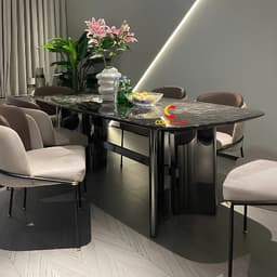 Bàn Ăn Chân Ống Đôi Có Thanh Giằng,Bàn Ăn Hiện Đại,Nhập Khẩu 4