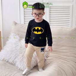 [10-29KG] Bộ Dài Tay Cho Bé Trai KIMCHIBABY Vải Cotton Cao Cấp 190gsm Họa Tiết Siêu Nhân, Đồ Bộ Cho Bé Mặc Nhà KD605 4
