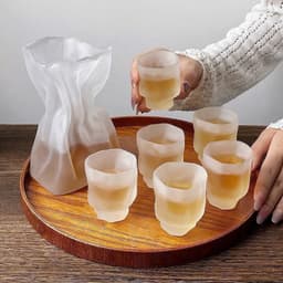 Bộ Bình Chén Thủy Tinh Nhám Mờ Dáng Xoắn Nghệ Thuật Đựng Trà Rượu Cao Cấp Sang Trọng (sansan) 2