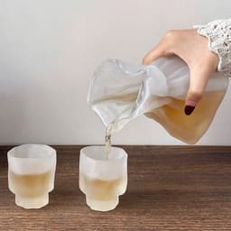 Bộ Bình Chén Thủy Tinh Nhám Mờ Dáng Xoắn Nghệ Thuật Đựng Trà Rượu Cao Cấp Sang Trọng (sansan) 4
